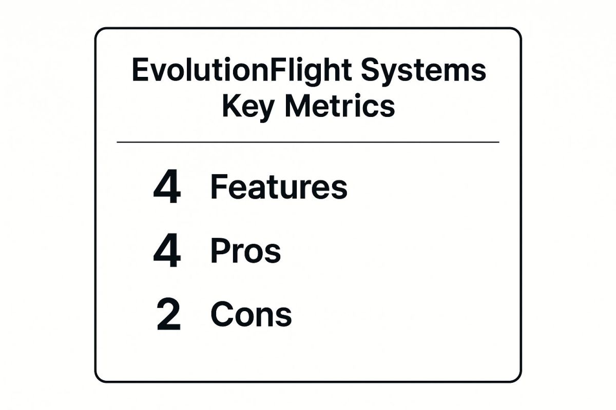 Infographic showing key data about EvolutionFlight Systems