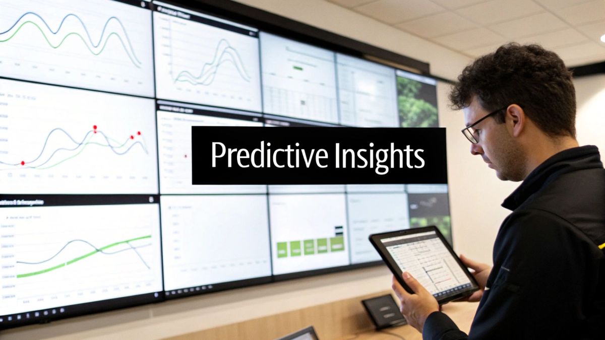 A digital interface showing supply chain analytics and data points