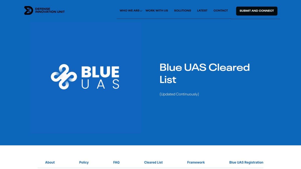 DIU Blue UAS Cleared List (official)