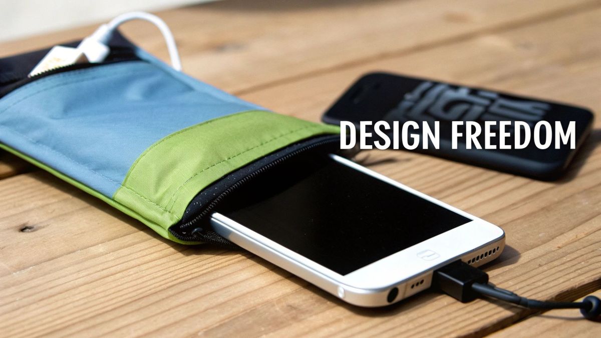 Two different types of batteries, a rigid cylindrical one and a thin, flexible pouch one, side by side.
