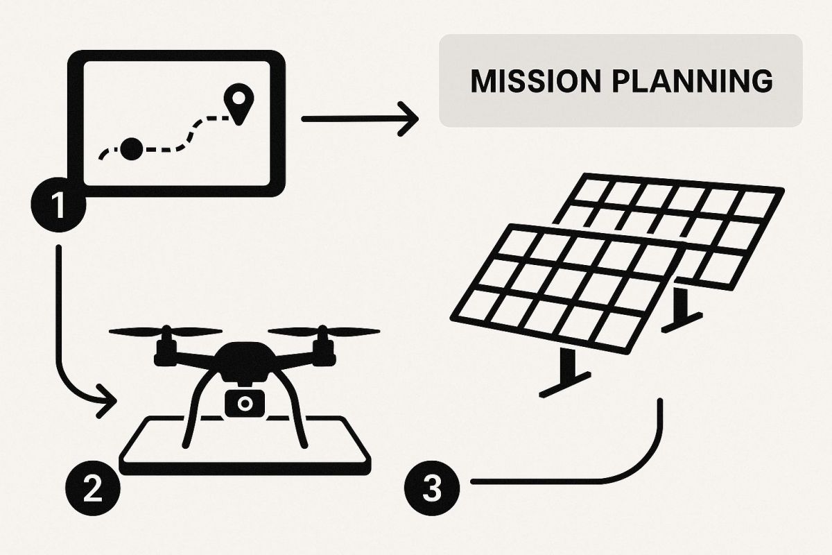 Infographic about solar panel inspection drone
