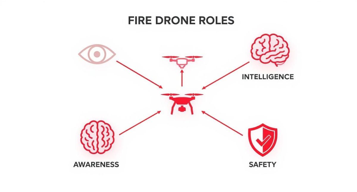 Infographic about fire rescue drone
