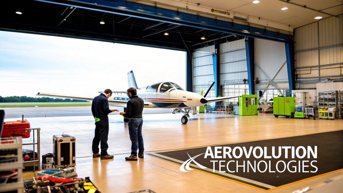 Infographic showing key data about AeroVolution Technologies