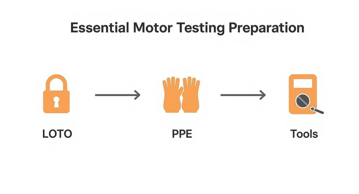 Infographic about testing electric motor windings